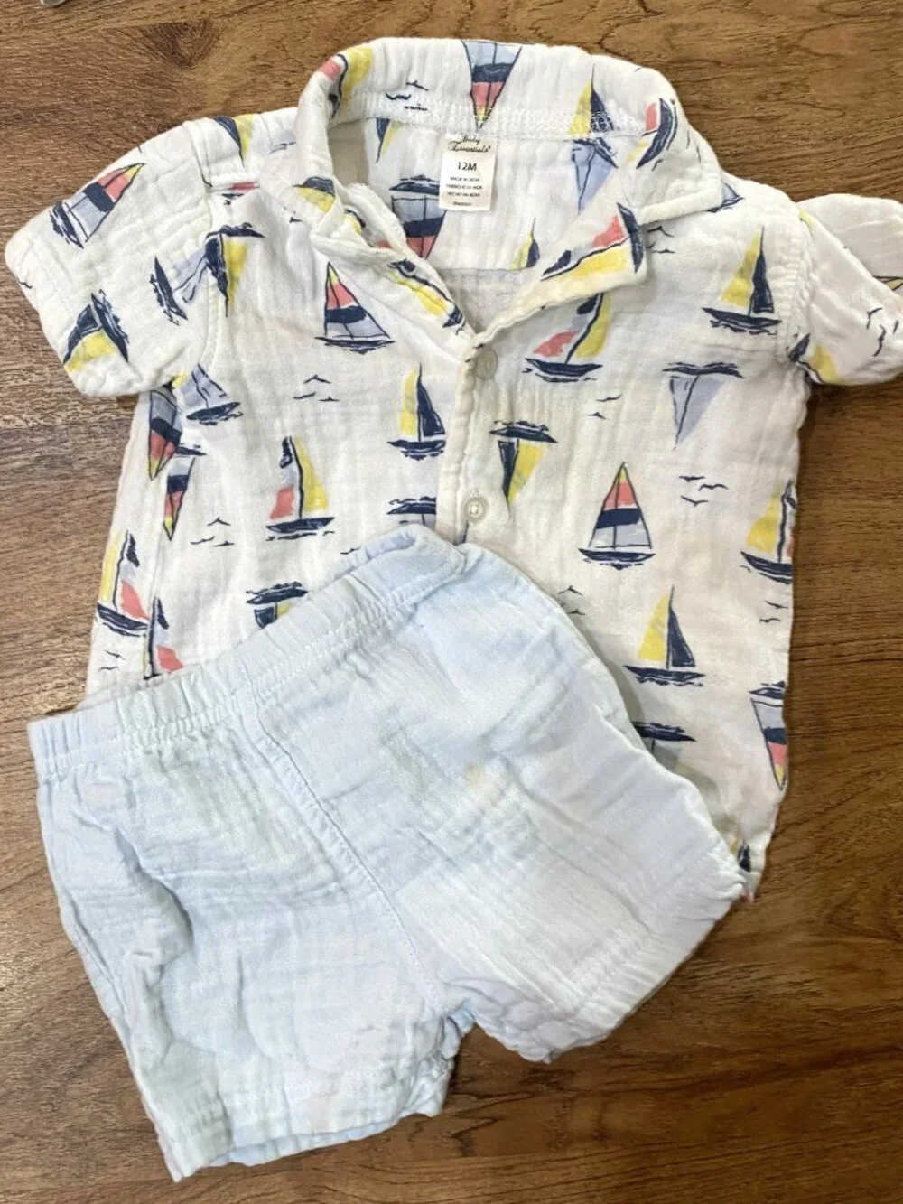 Lot S/S Button Up Shirts/Shorts/Pants-Rabbitt Bear/Gap/Cat & Jack/C&C-12M
